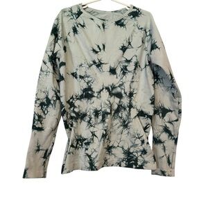 Zella Green Tie Dye Long Sleeve Athletic Top with Thumbholes